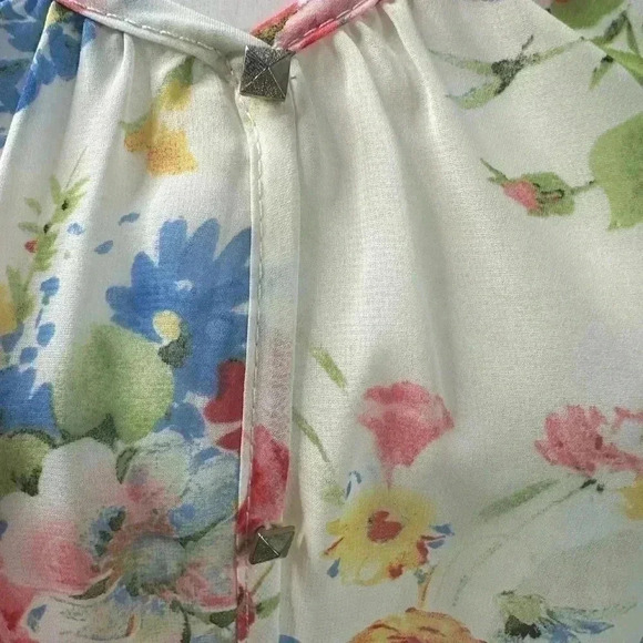 A’Gaci Floral Studded Sheer Blouse Size M - Picture 6 of 6